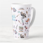 美容師スタイリストヘアサロン パーソナライズされた カフェラテマグ (右アングル)