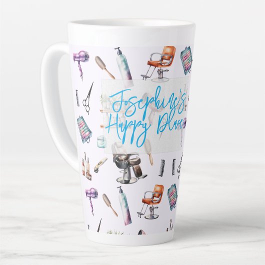 美容師スタイリストヘアサロン パーソナライズされた カフェラテマグ (左アングル)