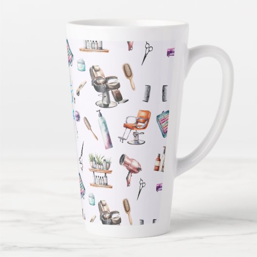 美容師スタイリストヘアサロン パーソナライズされた カフェラテマグ (右)