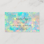 美容師スタイリスト金ゴールドはさみホログラフOpal 名刺 (裏面)