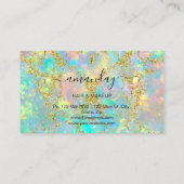 美容師スタイリスト金ゴールドはさみ自筆筆跡グリット 名刺 (裏面)