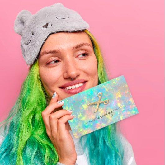 美容師スタイリスト黄金はさみ自筆証書 名刺