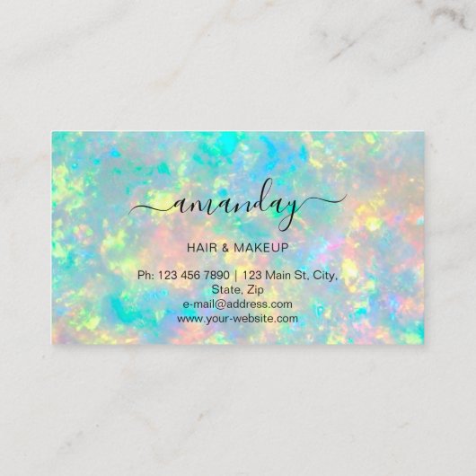 美容師スタイリスト黄金はさみ自筆証書 名刺 (裏面)