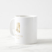 美容師スタイリッシュゴールドシザーズコーム コーヒーマグカップ (正面左)