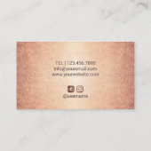 美容師スタイリッシュバラ金ゴールドドリップス美しいサロン 名刺 (裏面)