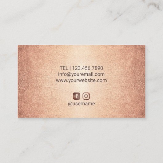 美容師スタイリッシュバラ金ゴールドドリップス美しいサロン 名刺 (裏面)