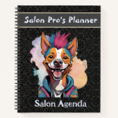 美容師スタイリッシュ向けの犬の贈り物美容師 ノートブック (正面)