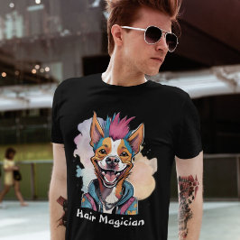 美容師スタイリッシュ向けの犬の贈り物美容師 Tシャツ