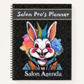 美容師スタイリッシュ向けウサギ美容師 ノートブック (正面)