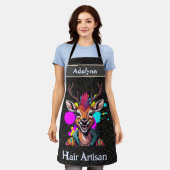 美容師スタイリッシュ向けディアギフト美容師 エプロン (着用した状態)