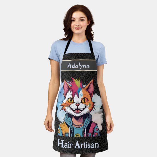 美容師スタイリッシュ向けプレゼント美容師 エプロン (着用した状態)