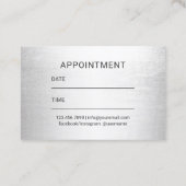 美容師スタイリッシュ銀3Dタイポグラフィサロン 予約カード (裏面)