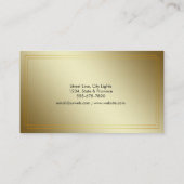 美容師ストライプの金ゴールドグリッターサロン 名刺 (裏面)