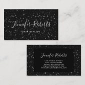 美容師スパークリスターズブラックモダンエレガント 名刺 (正面/裏面)
