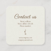 美容師ズビューテエレガントィフルウーマンヘアCC1159 スクエア名刺 (裏面)