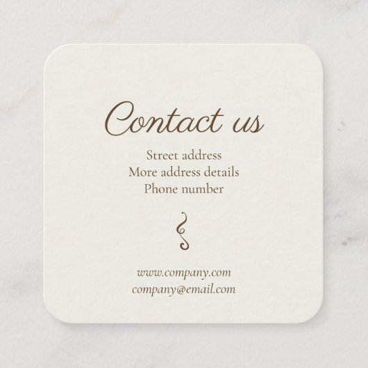 美容師ズビューテエレガントィフルウーマンヘアCC1159 スクエア名刺 (裏面)