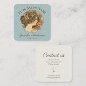 美容師ズビューテエレガントィフルウーマンヘアCC1159 スクエア名刺 (正面/裏面)