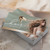 美容師セージグリーン美しいガールヘアサロン 名刺