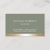 美容師セージグリーン美しいガールヘアサロン 名刺 (裏面)