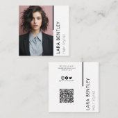 美容師ソーシャルメディアQRコード名刺 スクエア名刺 (正面/裏面)