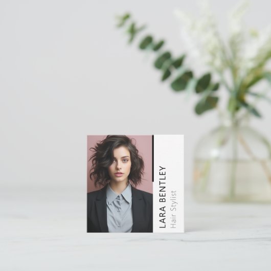 美容師ソーシャルメディアQRコード名刺 スクエア名刺 (スタンド正面)