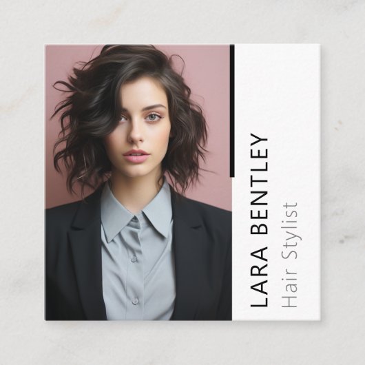 美容師ソーシャルメディアQRコード名刺 スクエア名刺 (正面)