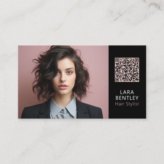 美容師ソーシャルメディアQRcode名刺 名刺 (正面)