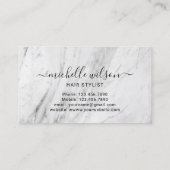 美容師タイポグラフィトレンディーマーブル美しいサロン 名刺 (裏面)