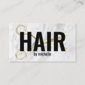 美容師タイポグラフィトレンディーマーブル美しいサロン 名刺 (正面)