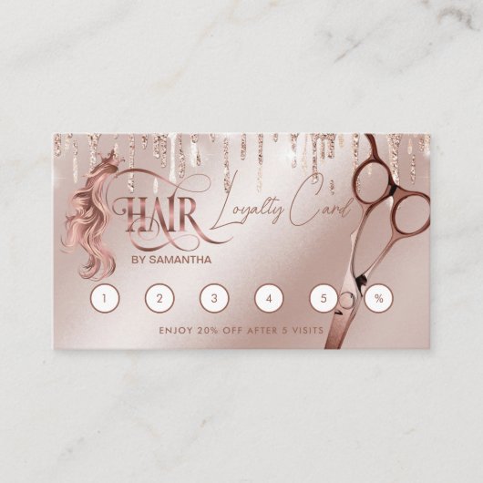 美容師タイポグラフィハサミロイヤリティ 名刺 (正面)