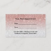 美容師タイポグラフィバラ金ゴールドグリッター モダン 予約カード (裏面)