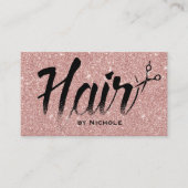 美容師タイポグラフィバラ金ゴールドグリッター モダン 予約カード (正面)