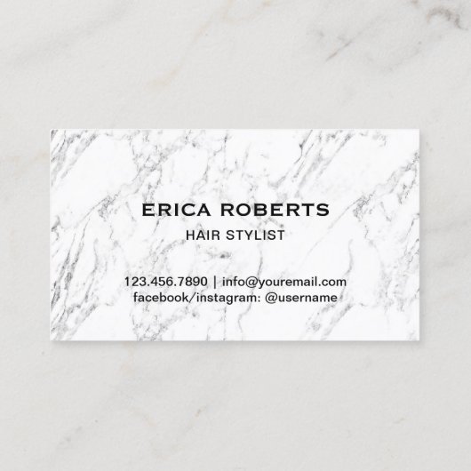 美容師タイポグラフィモダン金ゴールドパープルマーブル 名刺 (裏面)