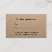 美容師タイポグラフィ素朴クラフトアポイントメント 予約カード (裏面)