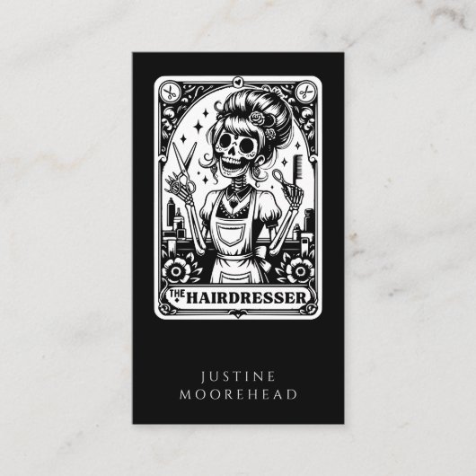 美容師タロットブラックビジネスカード 名刺 (正面)