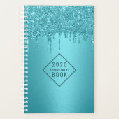 美容師ターコイズグリッター駆動アポイントメント プランナー手帳 (正面)