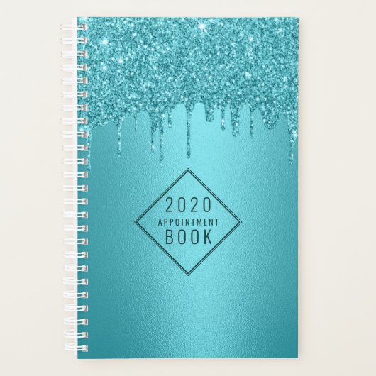 美容師ターコイズグリッター駆動アポイントメント プランナー手帳 (正面)