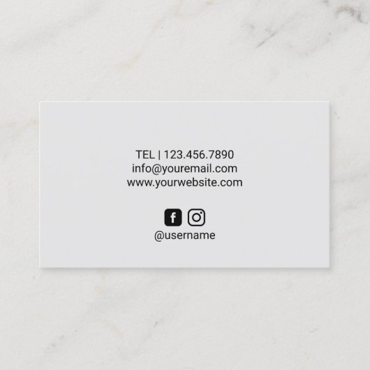 美容師ターコイズマーブルドリップ美しいサロン 名刺 (裏面)