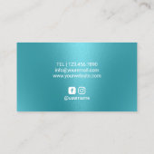 美容師ターコイズ金ゴールド駆動美しいサロン 名刺 (裏面)