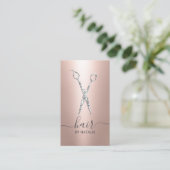 美容師ダイヤモンドシザーバラ金ゴールドサロン 名刺 (スタンド正面)