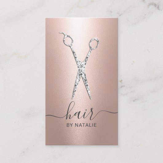 美容師ダイヤモンドシザーバラ金ゴールドサロン 名刺 (正面)