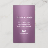 美容師ダイヤモンドシザーパープルサロン 名刺 (裏面)