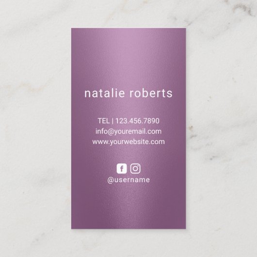 美容師ダイヤモンドシザーパープルサロン 名刺 (裏面)