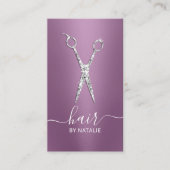 美容師ダイヤモンドシザーパープルサロン 名刺 (正面)