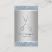 美容師ダスティブルーシルバーグリッターアポイントメント 予約カード (正面)
