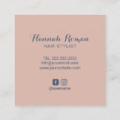 美容師ダスティブルー&ピンクボタニックサロン スクエア名刺 (裏面)