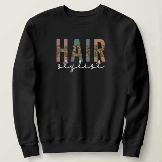 美容師チータタイポグラフィ理容師ギフト スウェットシャツ (デザイン正面)