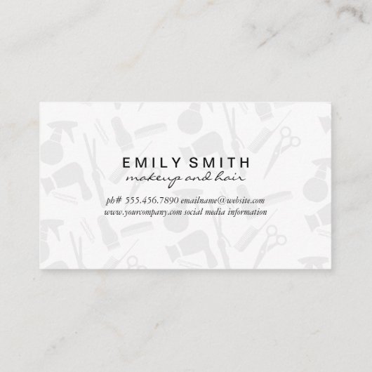 美容師ツールとキス金ゴールドラックスモノグラム 名刺 (裏面)