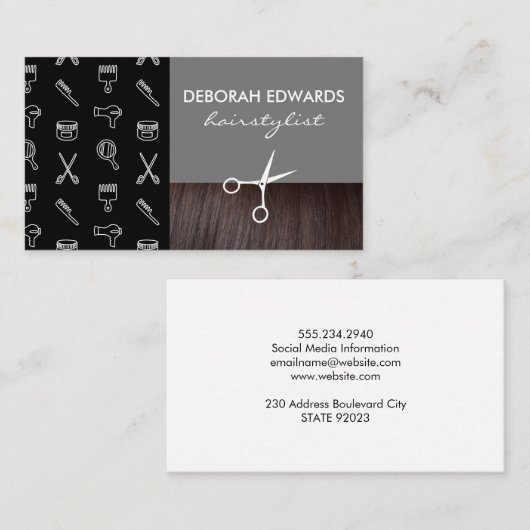 美容師ツールのヘアのパターン 名刺