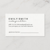 美容師ツールアポイントメント 予約カード (裏面)